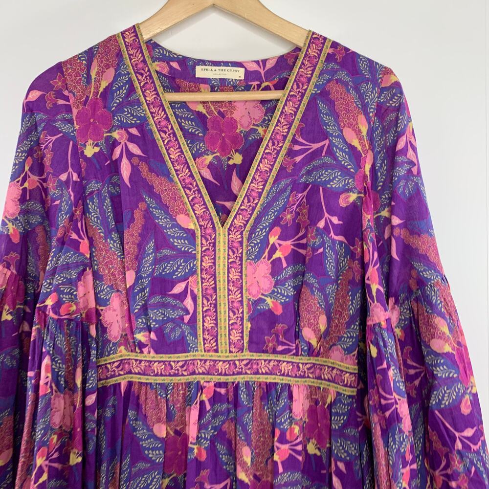 Spell & the Gypsy Collective Bianca Boho Maxi Lavender Wisteria Dress - Picture 9 of 15